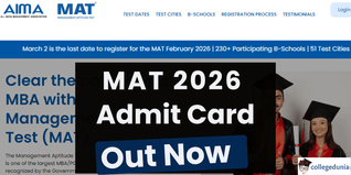 MAT 2026 PBT Exam for February Session Admit Card Out; Exam Scheduled on March 1